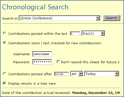 Screenshot Chronological Search